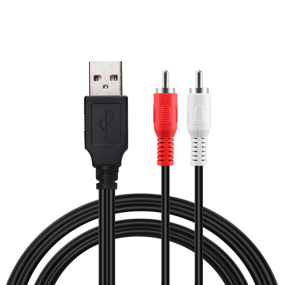 Duttek RCA to USB Cable, USB to RCA Cable,USB 2.0 Male to 2 RCA Male