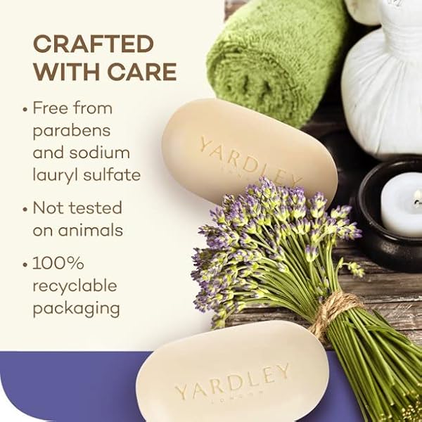 YARDLEY LONDON ENGLISH LAVENDER NATURALLY MOISTURIZING BATH BAR, 4 OUNCE