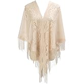 LMVERNA Shawl Wraps for Women New Nylon Hollow Solid Color Breathable Tassel Triangle Scarf Shawl
