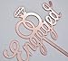 Engaged Cake Topper- Engagement Wedding Party Decorations (Rose Gold)