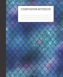 Composition Notebook: Mermaid Glitter Scales Pattern Faux Glam College Ruled Notebook Lined School Journal