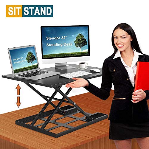image for Slendor Standing Desk Stand Up Desks Height Adjustable 32 inch Sit Sta