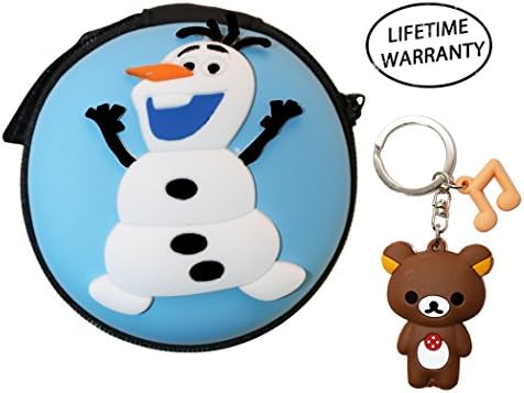 AmebaConcept Olaf Disney Snowman Frozen Earphone Case Cover Cable Earphones Cord Holder + Keychain