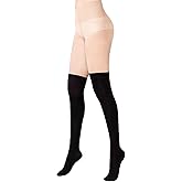 huablo Women's Black Faux Thigh - High Pantyhose - Over - Knee Tights for Stylish Legwear Knee Stockings