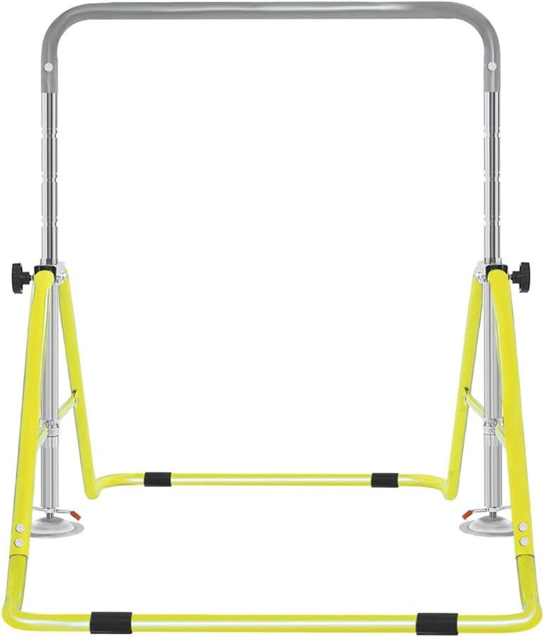 Folding Horizontal Bar Expandable Gymnastics Bars Junior Training Bar for Kids, Adjustable Height Gymnastic Horizontal Bars Monkey Bar Children Practice Climbing Tower Balance Bar