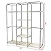 SONGMICS Portable Clothes Closet, Non-Woven Fabric Wardrobe with 2 Hanging Rods, 9 Storage Shelves, Storage Organizer, Beige URYG12M