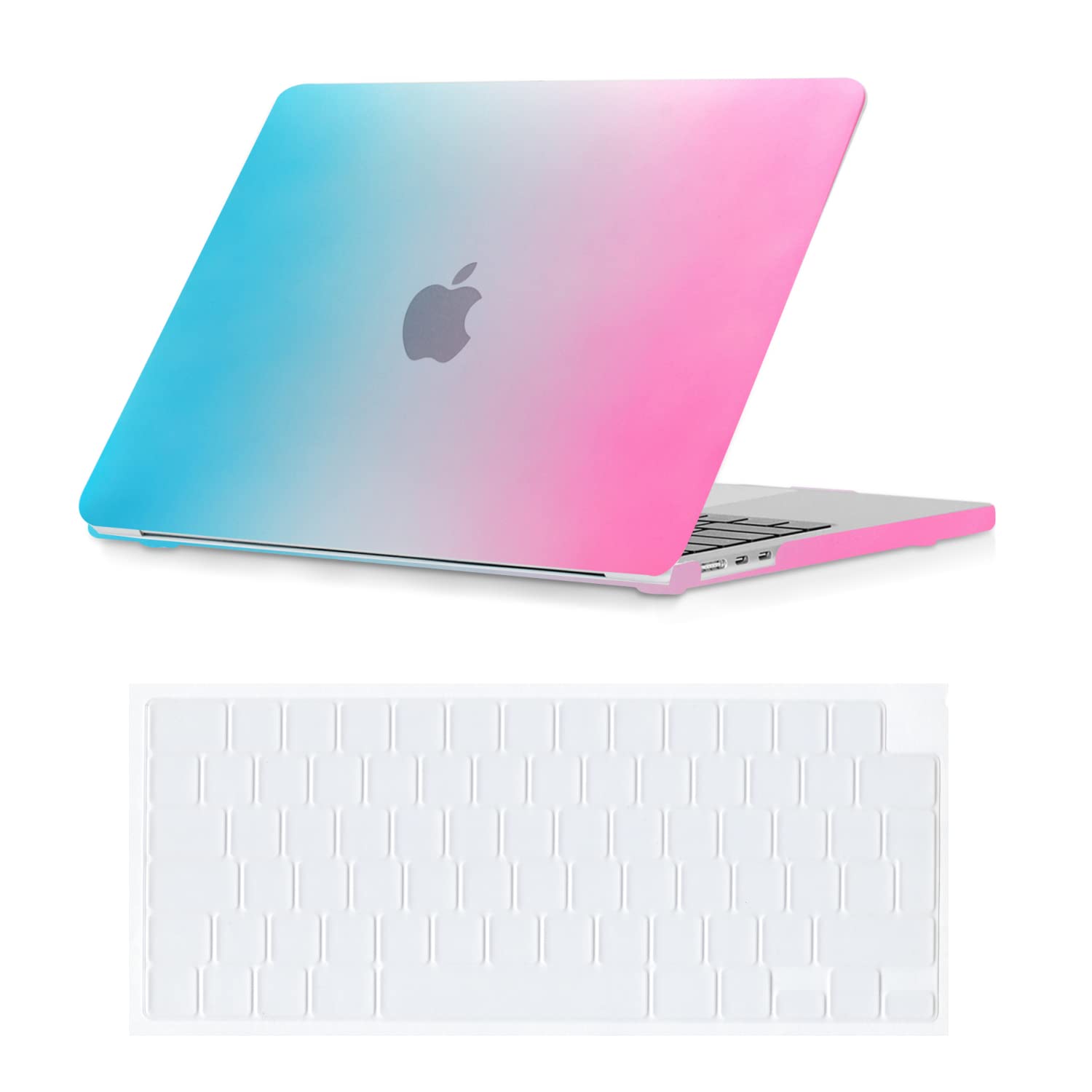 Se7enline Compatible with 2025 MacBook Air 15 inch Case M4 M3 M2 for Mac Air 15.3-inc Model A2941/A3114/A3241 Laptop Protective Hard Shell Case with Keyboard Cover Skin,Rainbow