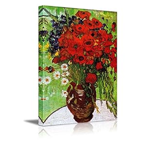 Red Poppies Daisies Vincent Van Gogh Oil Painting Reproduction