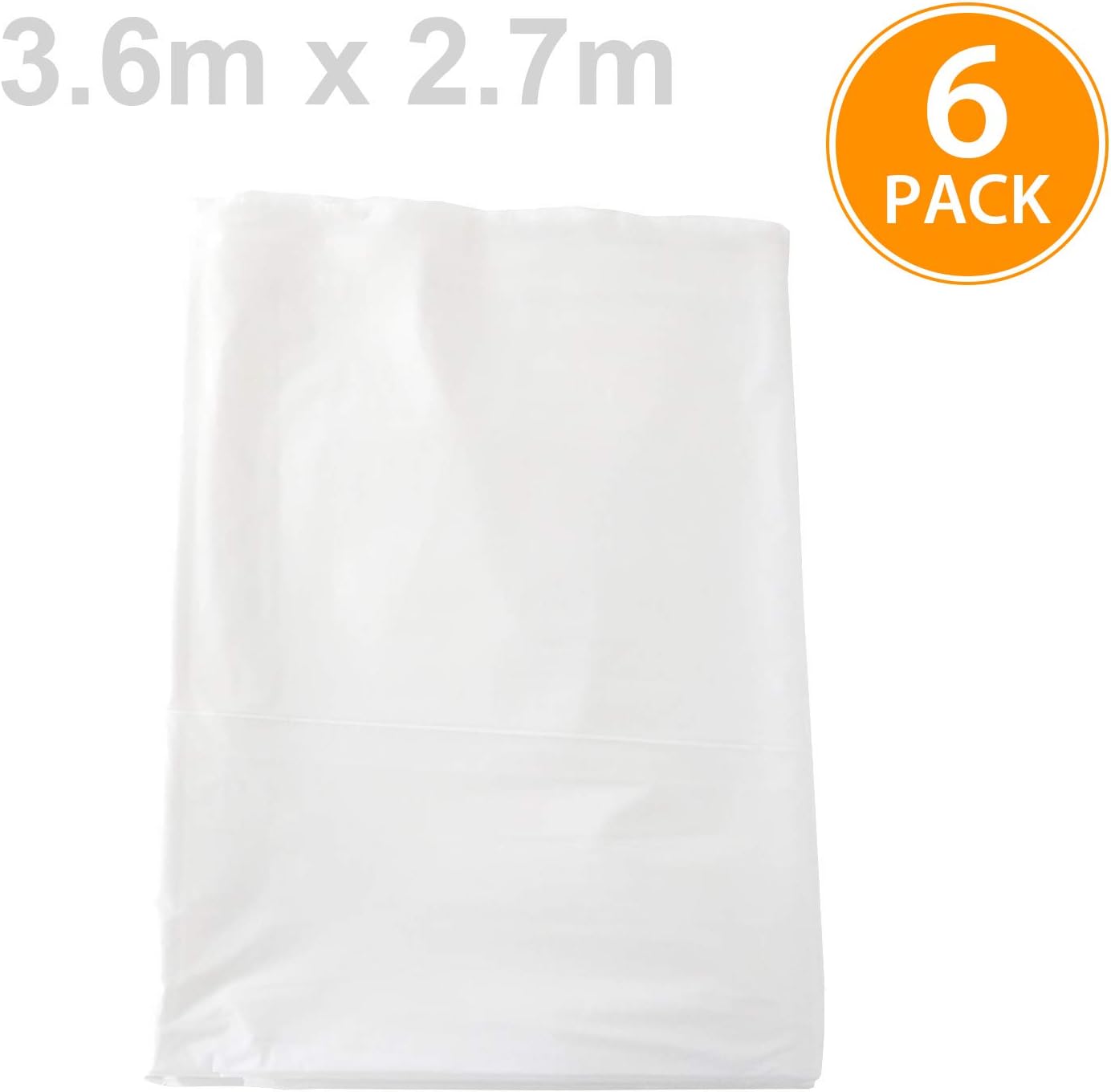 ARVO 6 Pack Extra Large Plastic Dust Sheets for Decorating, 3.6m x 2.75m (12ft x 9ft) - Image 3
