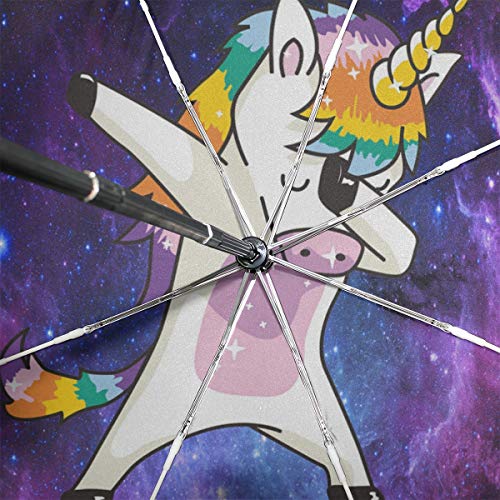 Wamika Funny Unicorn Auto Umbrella Open Close Windproof Travel Lightweight Parasol Umbrella Sun Rain - Thumbnail 3