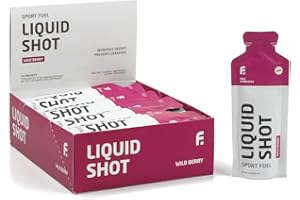 FIRST ENDURANCE Liquid Shot - Running, Cycling, Triathlon Fuel for Instant Energy and Cramp Relief | Electrolytes, High Carb | Liquid Energy for Endurance Sports | Wild Berry