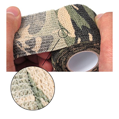 LiangGui 4 Pack Multifunction Self-Adhesive Protective Camouflage Tape Wrap for Gun Rifle Shotgun Camping Hunting