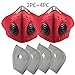 2PCS Half Face Mask With 4PCS Carbon Filter, PM2.5 Neoprene Unisex Facemask-Anti Dust Pollution Pollen Allergy, Washable Windproof Breathing Mouth Cover For Bicycle, Cycling,Sports, Motorcycling