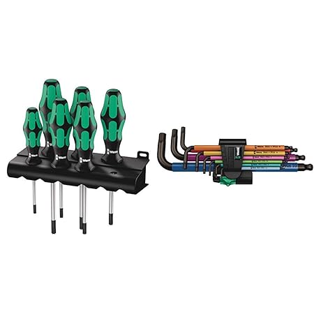 Wera 367/6 Schraubendrehersatz Kraftform Plus TORX® + Rack, 6-teilig, 05028062001 & 05073593001 950 SPKL/9 SM N SB Multicolou