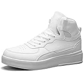 WANWEISI. Men's Fashion High Top Leather Street Sneakers Sports Casual Shoes