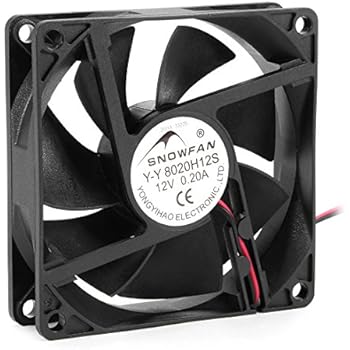 uxcell 80mm x 80mm x 20mm 12V DC Cooling Fan Long Life Sleeve Bearing Computer Case Fan