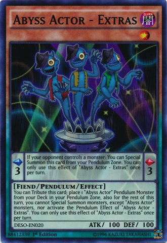 Yu-Gi-Oh! - Abyss Actor - Extras (DESO-EN020) - Destiny Soldiers - 1st Edition - Super Rare