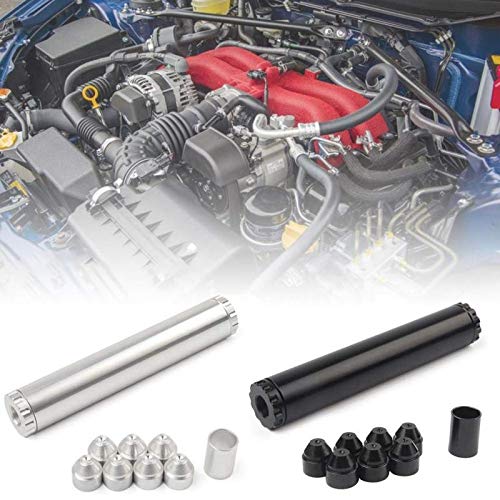 Aluminium Auto Fuel Filter Gas Inline Fuel Filter for Car Motorcycle ATV Bike (Black 5/8-24inch)