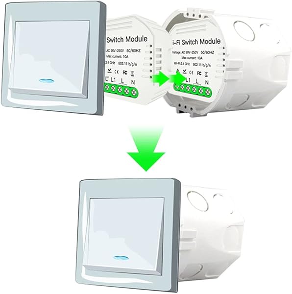 BiaBai Interruptor de luz inteligente MiNi Wifi mdulo disyuntor Diy Control remoto de la aplicacin Smart LifeTuya funciona con Alexa Echo Google Home 1 2 vas