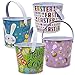 4 Pack Tin Metal Easter Pail Buckets 4.75” In 4 Assorted Designs Round Baskets Small Pails with Handles For Easter Egg Hunt Stuffers Kids Party Favors Supplies Candy Centerpieces by Gift Boutique