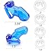 Comfortable Chastity Device Men, Adjustable Chastity Cage with 4 Rings, Biosourced Resin Cock Cage Penis Ring Chastity Belt Adult Game Sex Toy Blue