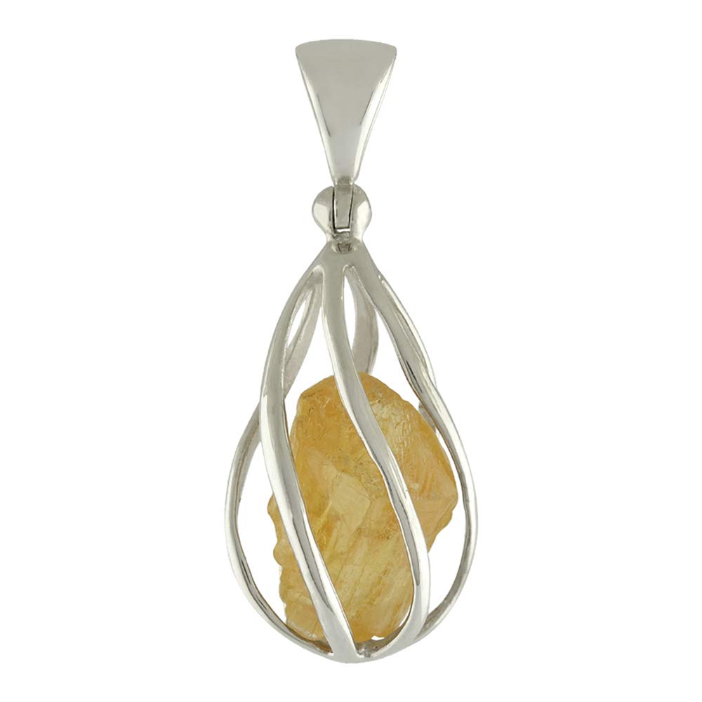 Starborn natural Imperial Topaz Crystal 925 Sterling Silver Pendant Spiral