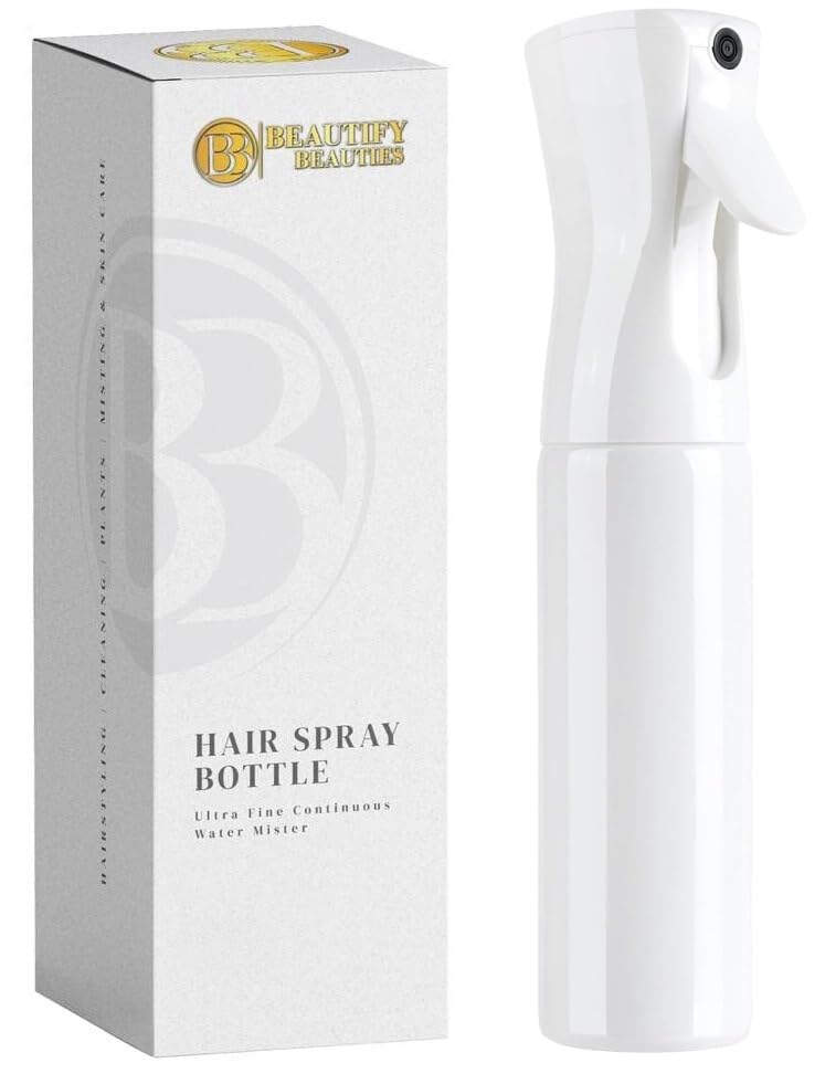 Photo 1 of BeautifyBeauties Hair Spray Bottle – Ultra Fine Continuous Water Mister for Hairstyling, Cleaning, Plants, Misting & Skin Care (White, 6.8 Ounces)