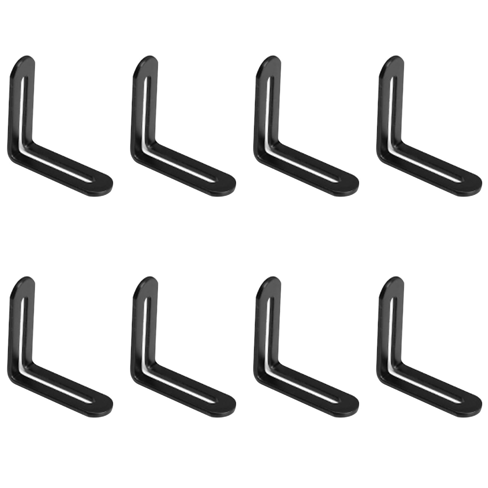8 Pcs Corner Brackets, Stainless Steel Black L Brackets Adjustable Angle Corner Brace Wood Connectors for Furniture, 58mmx58mm