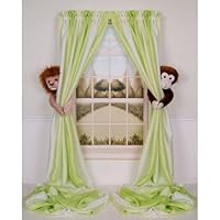 Curtain Critters ALLNMK250510COL Plush Safari Lion and Chocolate Monkey Curtain Tieback Collector Set