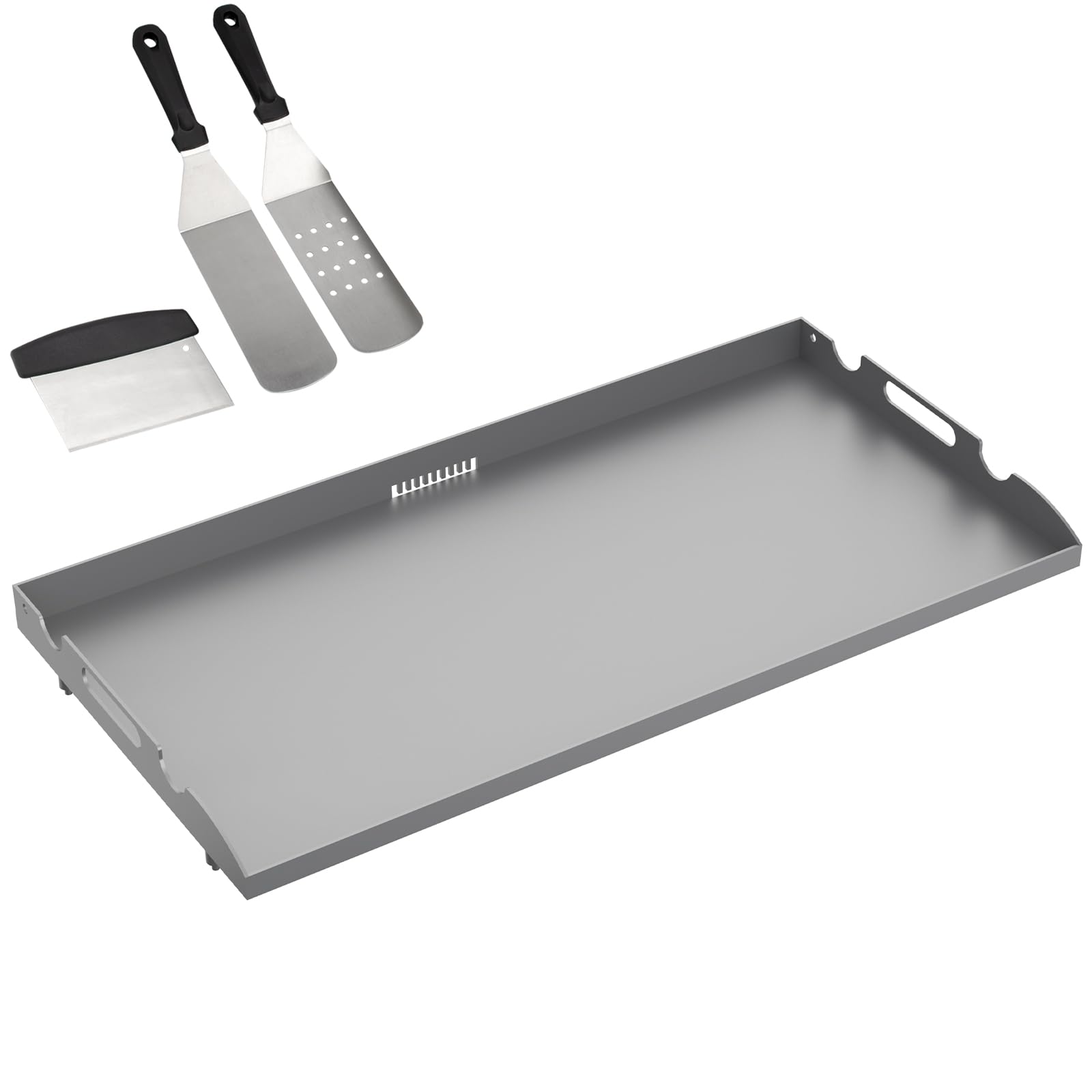Photo 1 of 36 Inch Griddle Top for Blackstone with Spatula Set, Flat Top Griddle Replacement Part for Blackstone 4 Burner 1554 1825 1984 with Rear Grease System, Powder Coated Steel Healthy Non-Toxic Durable