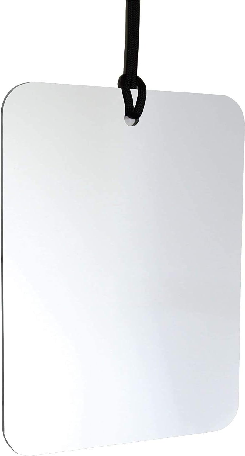 Simple Anti-Fog Shower Mirror | Convenient Sticker Bathroom Shaving Mirror | Permanent Removable Hook | (Medium 6 8) (White) -