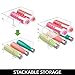 mDesign Stackable Plastic 3 Bottle Refrigerator Wine Rack - Kitchen Storage Organizer for Champagne, Wine or Water Bottles - Stacking Wine Organizer for Fridge - Ligne Collection - 8 Pack - Clear