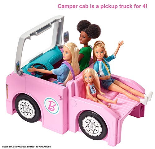 Barbie 3-in-1 Super Abenteuer-Camper mit Zubehör, Pool, umbaubarem Truck, Barbie-Boots, 60 Barbie-Camping-Zubehörteilen, ohne Barbie-Puppe, als Geschenk für Kinder ab 3 Jahren geeignet, GHL93 – Bild 6