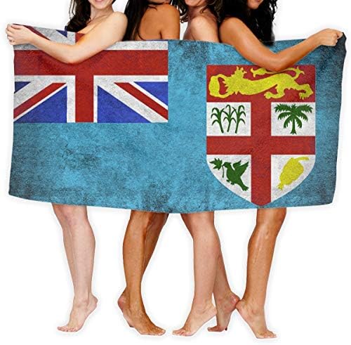 OHMYCOLOR Beach Towels for Women Men Blanket Old Fiji Flag Bath Sheets Funny 100% Polyester Swim Large Towel Cover for Yoga Mat Tent Floor 31.5" X 51.2"