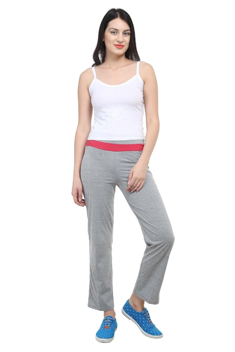 vimal black cotton blend trackpant for women