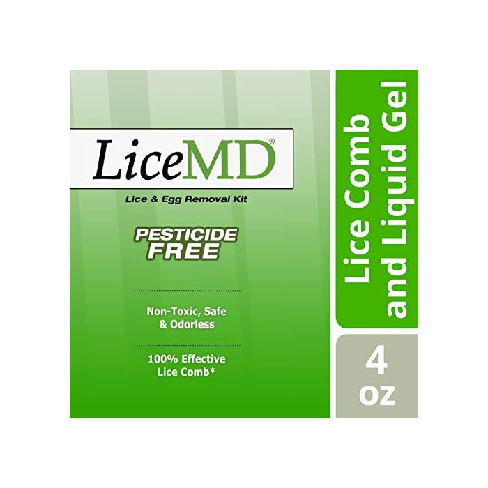 LiceMD Head Lice Treatment- Liquid Gel and Lice Comb Eliminates 100% of Lice & Their Eggs, Pesticide Free & Non-Toxic…