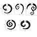 ZS 16g Graceful Tribal Spiral Fake Gauges Acrylic Ear Tapers Fake plugs Horn stud earrings (Black Spiral-style)