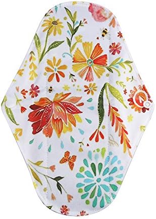 Malloom Reusable Sanitary Towels Pads Menstrual Pads Bamboo Cloth Reusable Washable Menstrual Sanitary Pads Panty Liners with Wet Bag,Heavy Flow Night