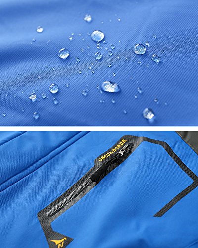 JINSHI Men's Mountain Waterproof Fleece Ski Jacket Windproof Rain Jacket (Blue,M) - Thumbnail 4