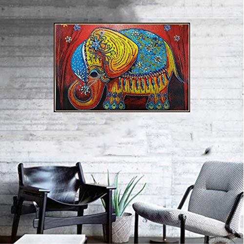 Koolee 5D Diamond Painting - Elephant Crystal Rhinestone Diamond Embroidery for Painting, Drawing, Sketching, Animation, Calligraphy (Multicolor) - Thumbnail 2