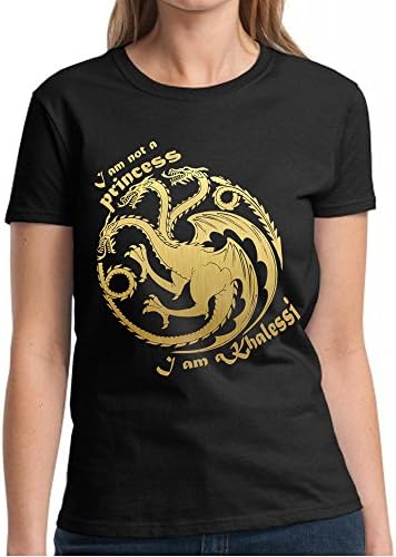 i am not a princess i'm khaleesi gold logo for 2X-Large Black women T shirt