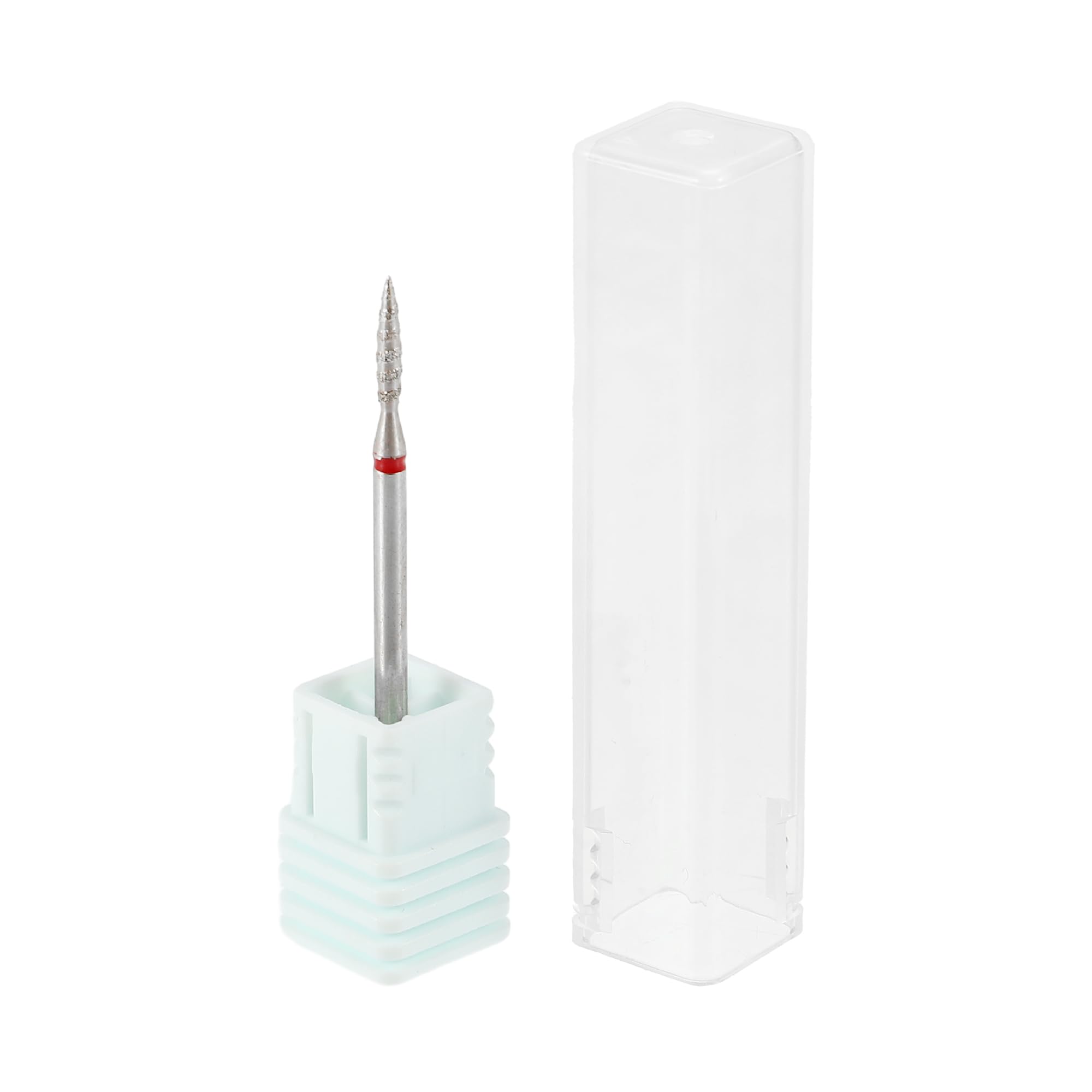 VOCOSTE Long Spiral-F Flame Blast Nail Drill Bit Stainless Steel Silver Tone