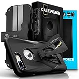 iPhone 7 Plus Case, CASE FORCE [Velocity Series] World's First High Velocity Impact Resistance Case, Built-in Kickstand + Swivel Belt Clip Holster + Screen Protector For iPhone 7 Plus (Black/Black) (Wireless Phone Accessory)
