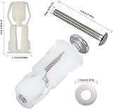 Rowwait 2pcs Toilet Seat Top Fix Screws Stainless Steel Nylon Nuts White view 2