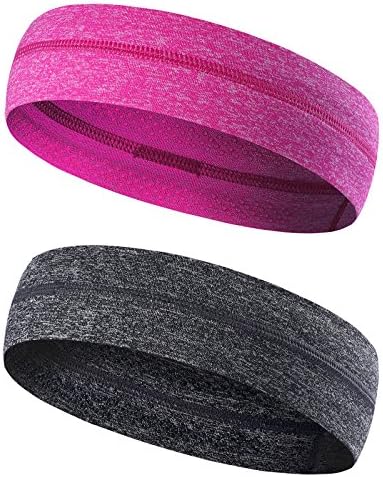 HAIVIDO Women Non-Slip Athletic Sports Headbands for Girls Spinning,Yoga,Pilates,Ridding,Running (Pack of 2)