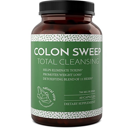 Potent And Pure Colon Cleanse Pills – Natural Psyllium Husk + Calcium Carbonate – Boost Immune System – Clear Digestive System – Colon Detox Supplements For Men & Women – Natural Vore