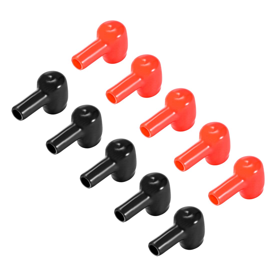 Photo 1 of uxcell Battery Terminal Insulating Rubber Protector Covers for 10mm Terminal 6mm Cable Red Black 5 Pairs