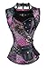 Charmian Women's Steel Boned Retro Goth Brocade Steampunk Bustiers Corset Top with Jacket and Belt Multicolored Large