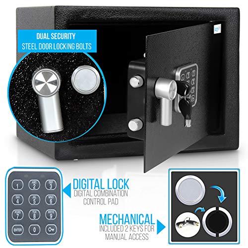 Home Security Electronic Lock Box Safe with Mechanical Override