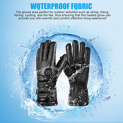 Heated Gloves, 7.4V 4000mAh Rechargeable Battery Heated Leather Gloves for Men Women Waterproof,Fast and Long Time Heating Thermal Gloves Electric Gloves for Motorcycle Skiing Cycling Riding Gloves - Thumbnail 4